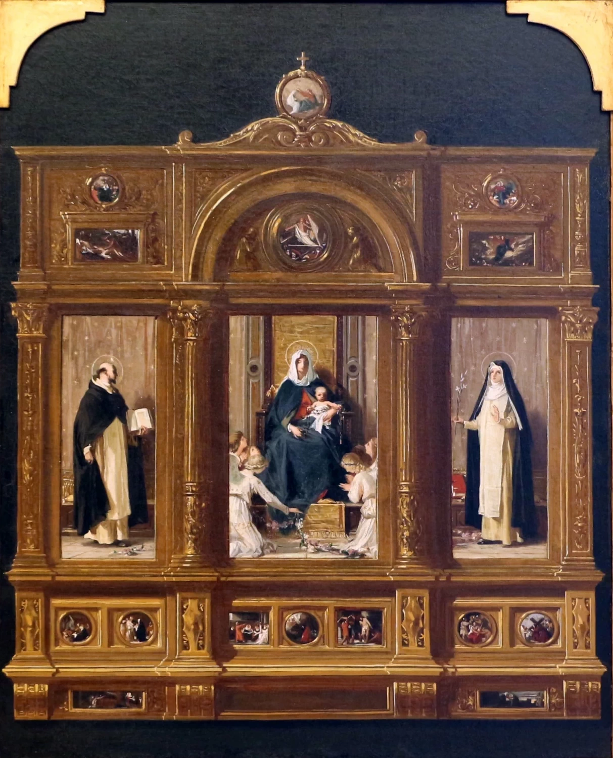 Madonna del Rosario coi ss. Domenico e Caterina da siena - Galleria d'Arte Moderna, Museo Nervi, Genova